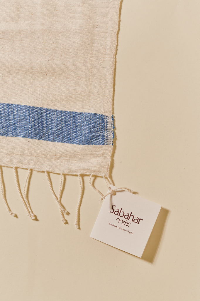 Tuch/Handtuch aus Äthiopien in Blau und Weiß