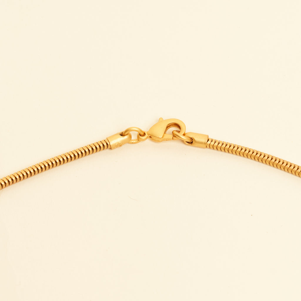 Flache Schlangenkette, Halskette 50 cm, 24K vergoldet
